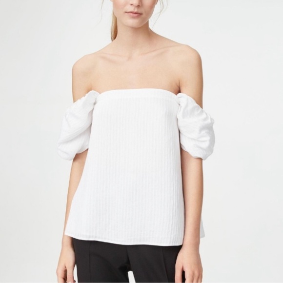 Club Monaco Malaina Off Shoulder Puffed Sleeve Top size 6 - Picture 1 of 16